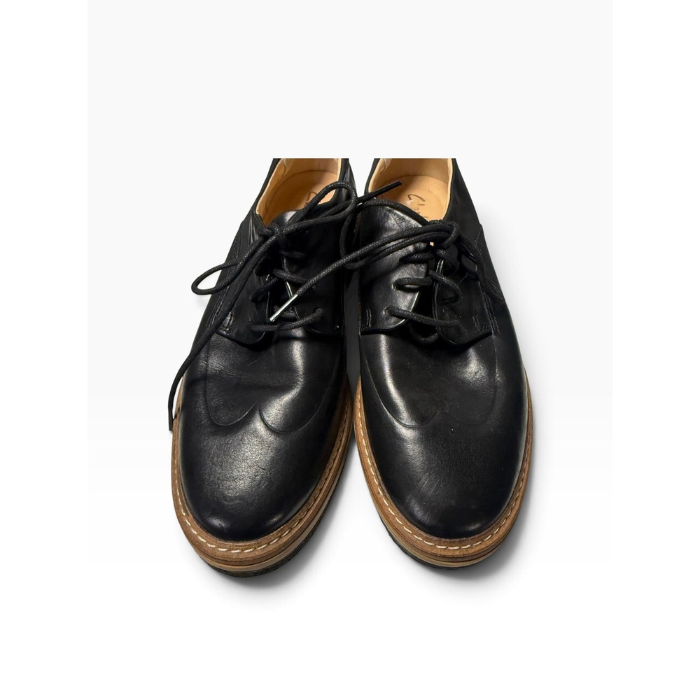 Clarks Zante Zara Black Leather Platform Oxford Lace Up Shoes Womens 6